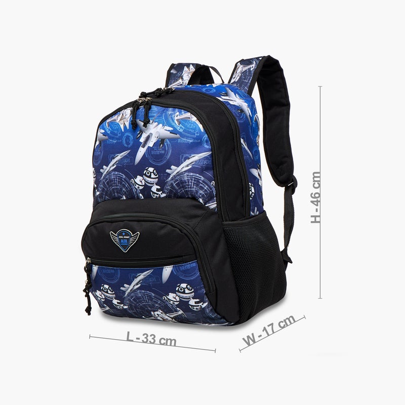 Roll road Backpack-Air Force-2 Cmprt-26 Liters-Boys (Polyester) Blue \ 33X46X17 - Image 4